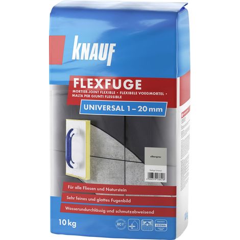 Knauf Fugenmörtel Flexfuge Universal 1 - 20 mm silbergrau 10 kg Fugenmörtel