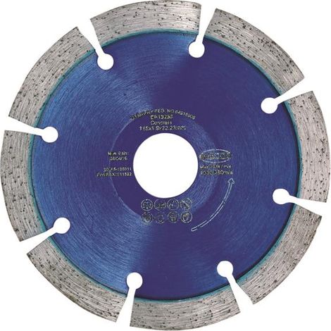 MEXCO RBX1011522 RB X10 Radius / Curve Cutting Diamond Blade 115 x 22.23mm (1/2)
