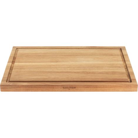 Salter Toronto Tagliere in legno - grande tagliere da pascolo, legno di acacia certificato FSC®, protegge i piani di lavoro della cucina, scanalature esterne per briciole/succhi, facile da (1/5)