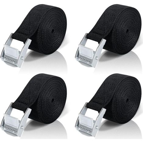 50cm Sangle D'arrimage, 12pcs Sangle À Cliquet Avec Boucle De Serrage En Alliage De Zinc Pour Fixation Moto/Voiture/Porte Vélo/Bagage/Déménagement Puissance De Traction (1/5)