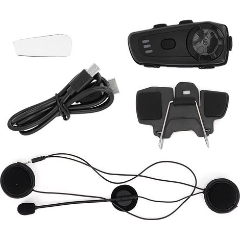Casque moto intercom M6 Bluetooth MP3 sans fil étanche casque moto kit oreillette main libre interphone waterproof (1/5)