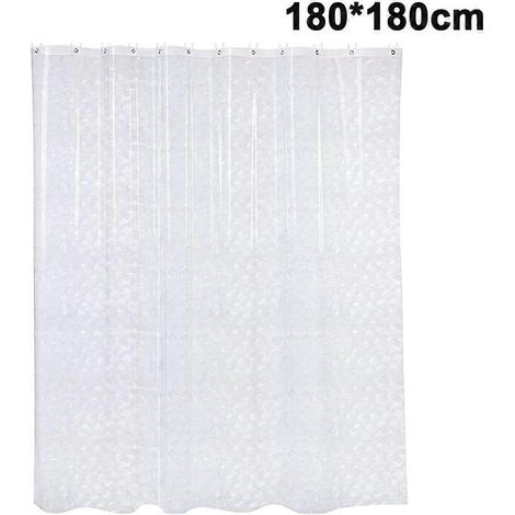 Rideau de douche 3D en forme de cube d'eau, imperméable, en EVA semi-transparent, en vinyle résistant et durable.