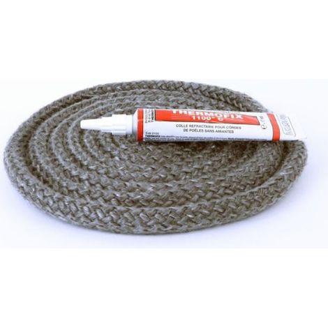 Joint rond tressé ø 12 mm x 2,5 m + colle