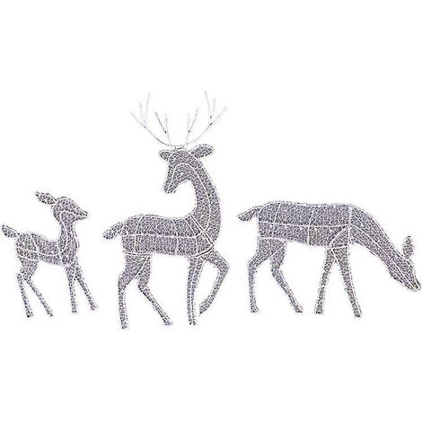 Famille de cerfs de Noël lumineuse d'extérieur, ensemble de 3 pièces pour fête (1/5)