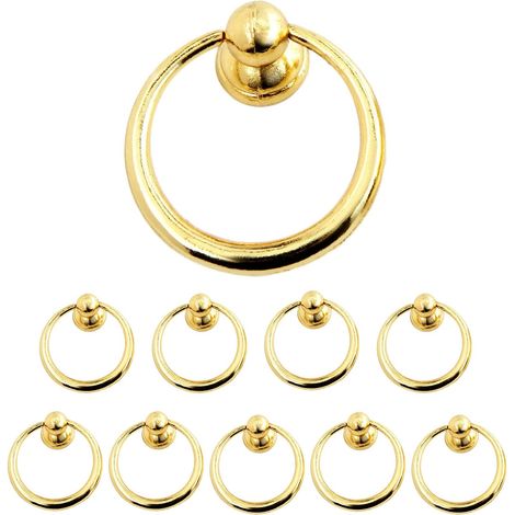 Poignée de tiroir pour meuble de cuisine, de style moderne, Alliage de zinc, doré, 10pcs (1/5)