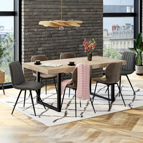 Table de salle à manger en bois recyclé 180 cm AUCKLAND (1/5)
