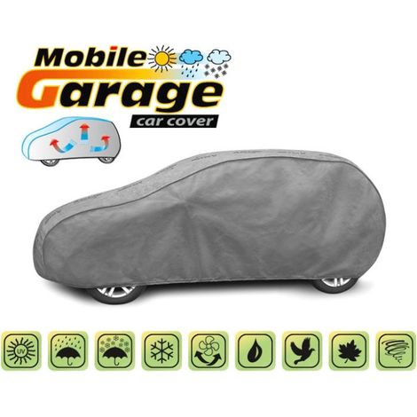 Hochwertige Abdeckung Kegel, Mobile Garage Serie, Größe L1 für Schrägheck/Kombi 405–430 cm x 126–136 cm, grau