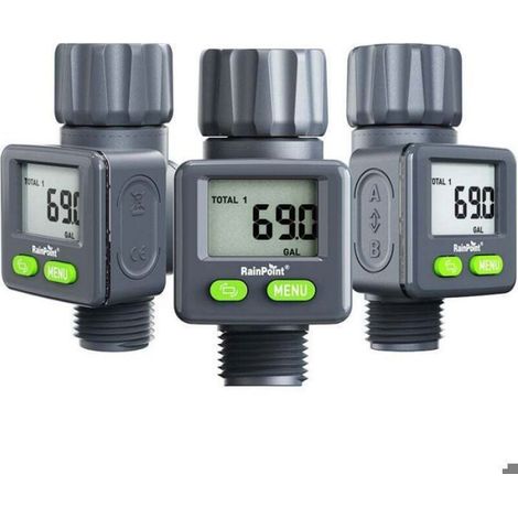 Compteur d'eau pratique RAINPOINT, minuterie d'arrosage, minuterie d'arrosage avec affichage LED Femeo (1/4)