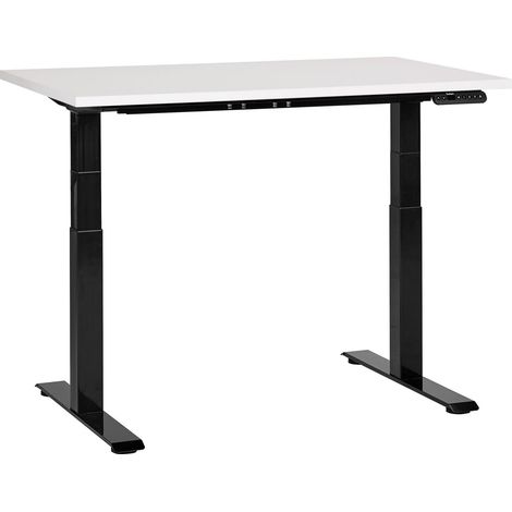 Scrivania regolabile in altezza elettricamente bianco e nero 120 x 72 cm DESTINES