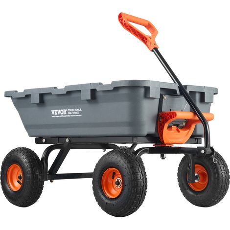 VEVOR Carrello Ribaltabile, Carrello Ribaltabile da Giardino con Telaio in Acciaio, Carro Ribaltabile con Maniglia Convertibile 2 in 1, Carriola Utilitaria Capacita di 800 libbre