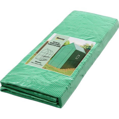 Bâche de remplacement pour serre de jardin avec fenêtre porte anti-UV pour le 140 x 213 x 190 cm Vert (1/5)