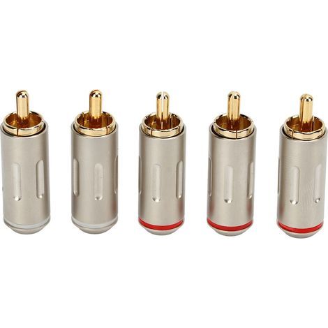 5 prises RCA mâle métal haute résistance adaptateur câble audio pour voiture (1/5)