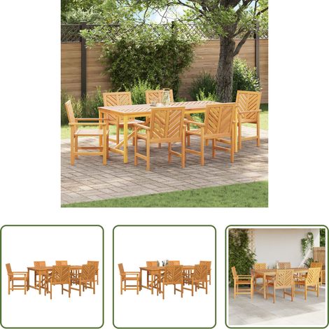Gartenbank - Garten Essgruppe 7 pcs Braun Massivholz Akazie (1/5)