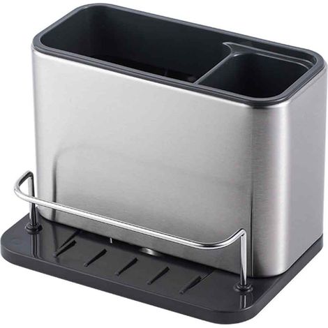 Organisateur Évier - Acier Inoxydable - Support Éponge Brosse Liquide Vaisselle - Sans Perçage - 1 Pièce (1/5)