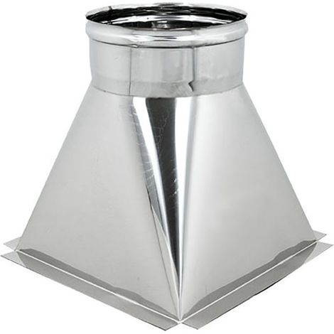 Tramoggia inox 6 decimi aisi 304 con aletta base 30x30cm a innesto f, diametro 160mm (1/3)