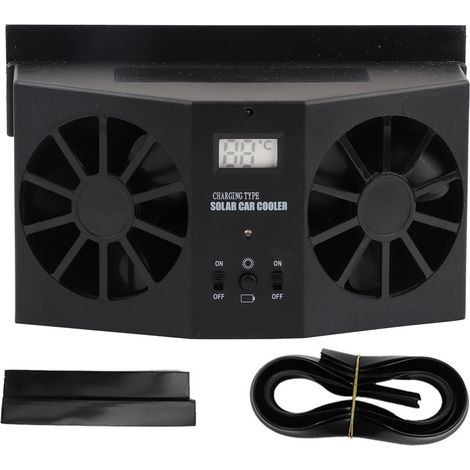 GARRYFIZH Ventilateur d'aération pour automobile, ventilateur de refroidissement noir, grande durabilité, solaire, portable et largement utilisé, accessoire pour les passionnés de voiture