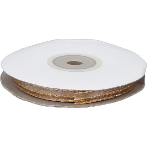 Ruban en mousseline transparente de 0,9 cm avec quatre bords dorés, accessoire pour cheveux et vêtements, ruban tissé, nœud, ruban à faire soi-même n° 72 (1/5)