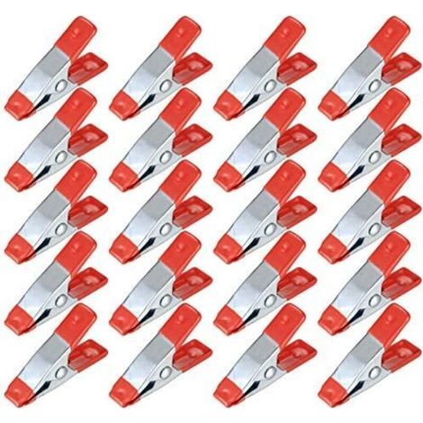 BUNTHAUS CSPARKV 20 Pièces Pinces à Ressort Métal, Modélisme Pince à épiler, Metal Spring Clamps, Pinces à Linge Grip Holder pour Bâche, Camping, Tarpaulin, Travail Bois, Outil de Modélisation - 2 Pou