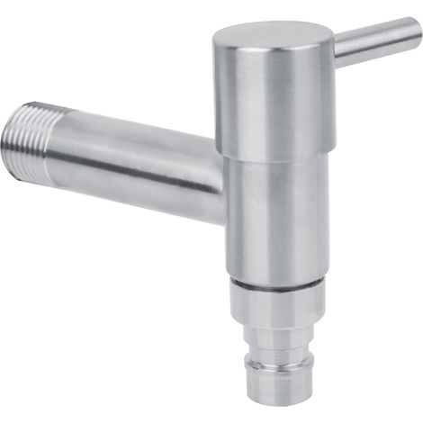 Robinet mural, G1/2, inox, pour évier mural et salle de bain (1/5)
