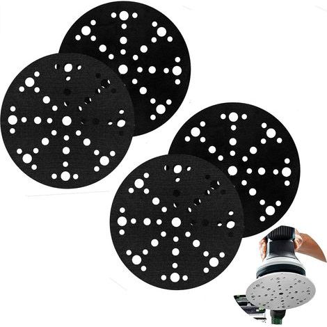 4 Pièces Tampons de Ponçage Souples 150mm,49 Trous, Interface en Mousse ce pour Plateaux de Ponçage et Polissage,Tampon en éponge Souple pour Meuleuses et Ponceuses (1/4)
