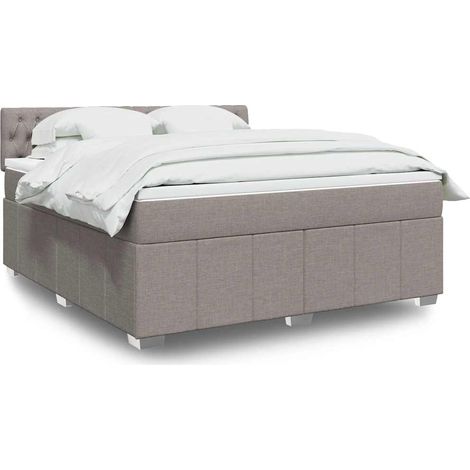 Boxspringbett mit Matratze Taupe 180x200 cm Stoff (1/5)