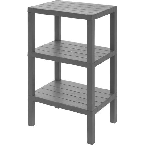 Scaffale bagno 3 ripiani grigio effetto legno in kit montaggio Buzz (1/4)