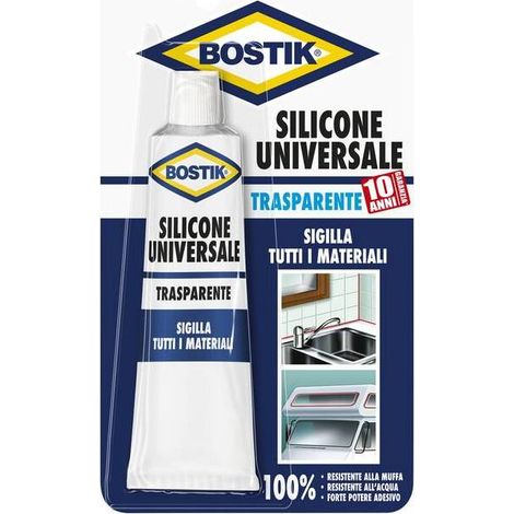 12 x BOSTIK SILICONE UNIVERSALE 60 ML TRASPAR BLISTER