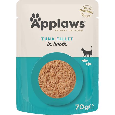 Applaws Premium Cibo umido per gatti adulti, filetto di tonno in brodo 70 g (1/3)