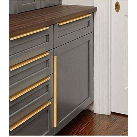 Trimec – Lot de 10 poignées invisibles pour meuble – Entraxe 160mm – Alliage d'aluminium – Finition or – Pour tiroirs et armoires modernes - 160MM--TRIMEC