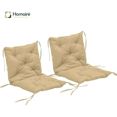 HOMAIRE 2e set de coussins de siège 98x50cm khaki avec attaches, 8cm épais (1/5)