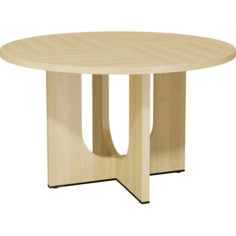Runder Esstisch 120 cm aus MDF in Eicheoptik für 4-6 Personen, skandinavisch, MODENUIT (1/5)