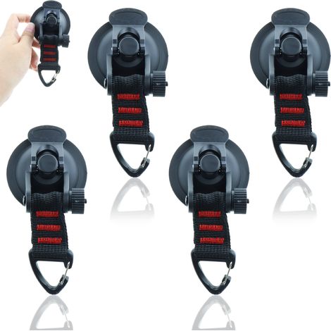 Lot de 4 Crochet d'ancrage,Ventouse latérale,Rotation 360°,Anneau en D,Auvent voiture camping(Troisième trimestre : Nouveaux produits en septembre) (1/5)