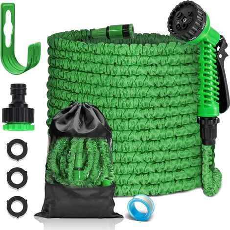 15m Expandable Garden Hose, Flexible Garden Hose with 7 Watering Modes, Lightweight and Easy to Store for Irrigation, Car Washing, Bathing (1/5)