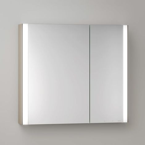 Keuco Royal Metis LED Aufputz-Spiegelschrank 80 x 71 cm, 2 Türen mit Spiegelheizung, asymetrisch (1/5)