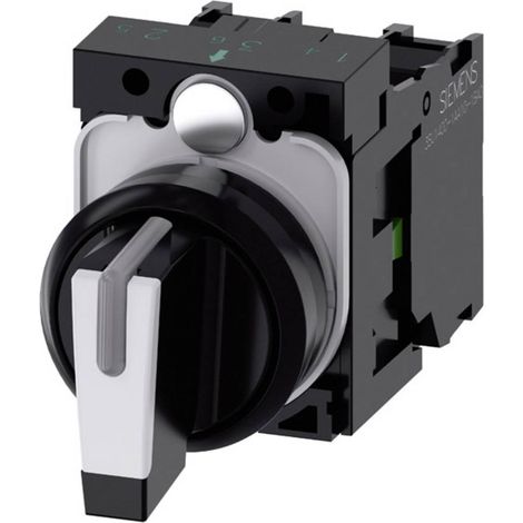 Siemens 3SU11002BM601NA0 3SU1100-2BM60-1NA0 Interruttore a levetta Anello frontale in plastica Nero, Bianco 2 x 45 ° 1