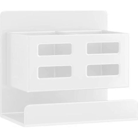 Bathroom organisateur mural flush sans waterproof drainage toothbrush comb cosmetics hair dryer organisateur blanc (1/5)