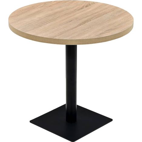 Maison Exclusive - Tavolo Bistrot in MDF e Acciaio Rotondo 80x75 cm Colore Rovere