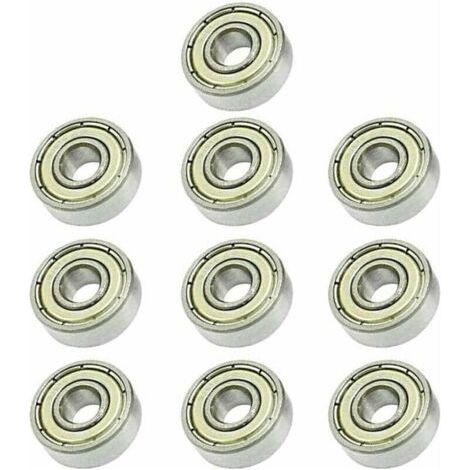 10 pièces 606ZZ Roulement à Billes à Gorge Profonde 6 x 17 x 6 mm, roulements à Billes Miniatures à Double Blindage métallique, adaptés aux roulements de Planche à roulettes,argent (1/5)