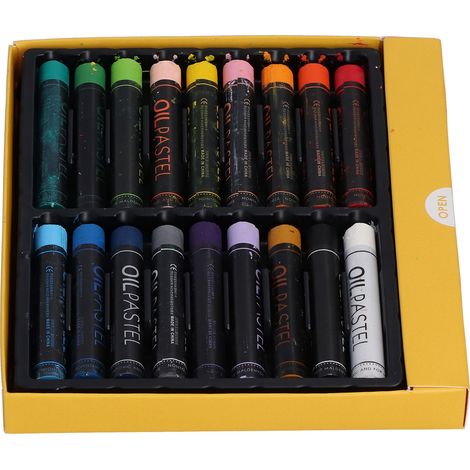 Oil Pastels Heavy Color Cylindrical Oil Painting Stick for Graffiti Art Painting Drawing18 Colors (1/5)