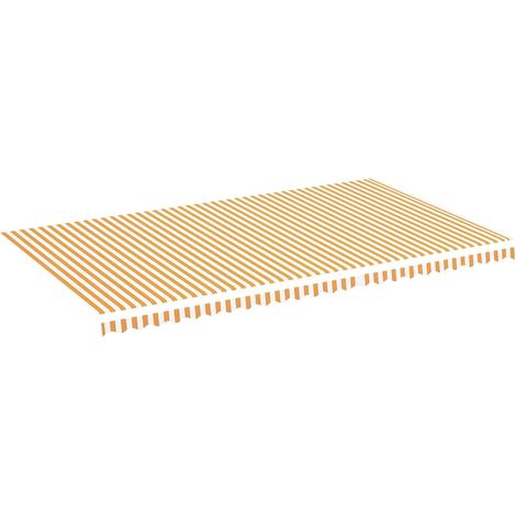 Maison Exclusive - Tessuto di Ricambio per Tenda da Sole Giallo e Bianco 580x345 cm Poliestere (1/5)