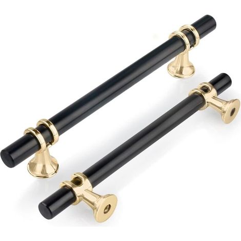 Set mit 6 T-förmigen Schranktürgriffen, 128 mm, moderne Küchenmöbelgriffe aus Zinklegierung für Schlafzimmer und Büro
