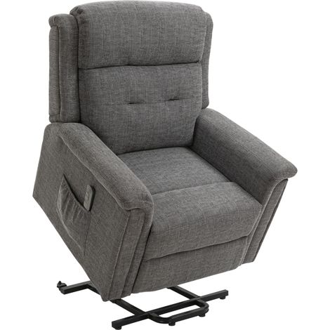 Poltrona elettrica alzapersone reclinabile grigia 170 kg 92x87x108 cm (1/5)