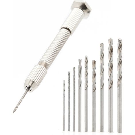 Handbetriebene Mini-Bohrmaschine + 10-Bit-Set