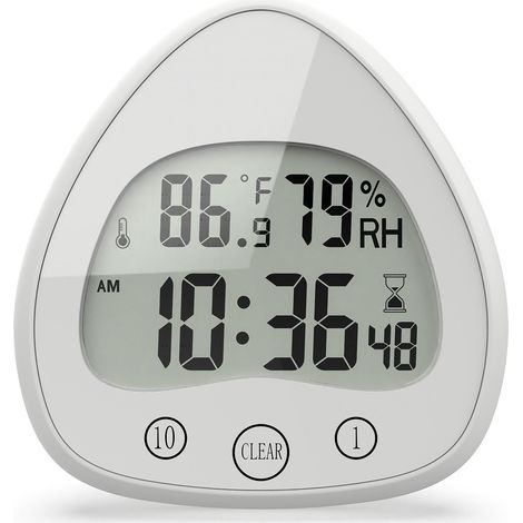 Bathroom alarm clock, waterproof LCD touchscreen digital alarm clock, waterproof timer, portable clock (1/5)