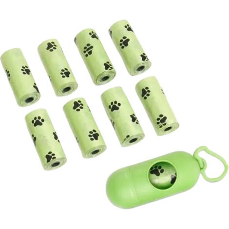 Sac poubelle dégradable pour animaux, épais (8 rouleaux + 1 pelle)