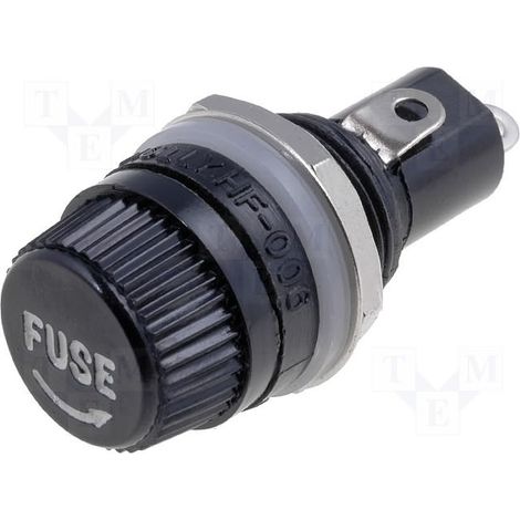 Portafusibili 5x20 Filettatura 10A 250V Foro di montaggio 13mm