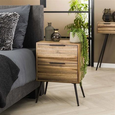 Bedside Table Strip Teca 2 drawers (1/5)