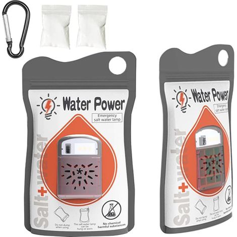 1 pièce Lampe à eau salée, éclairage extérieur, lampe de secours sans piles, pour les activités de plein air, le camping, autonomie de 120 heures. (1/5)