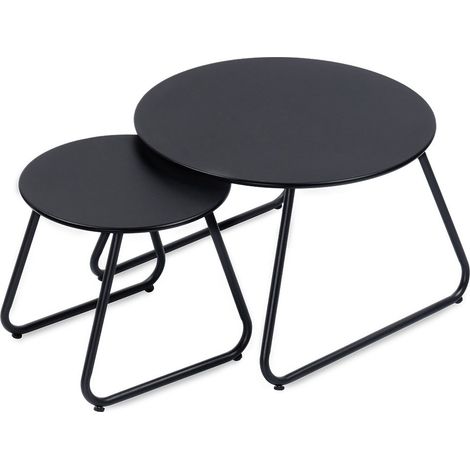 Home-Styling-Collection ensemble de tables basses noir 40 60 cm (1/5)