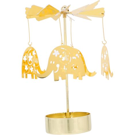 Bougeoir Rotatif en Métal Doré Carrousel à Bougies Décoratif (1/5)